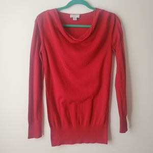 LOFT Factory Red Cowl Neck Long Sleeve Sweater